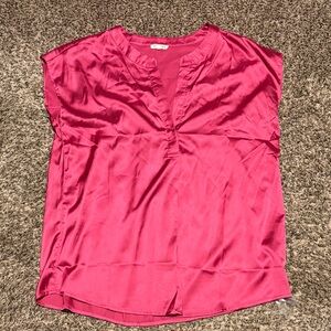 JODIFL Fuchsia Satin Blouse